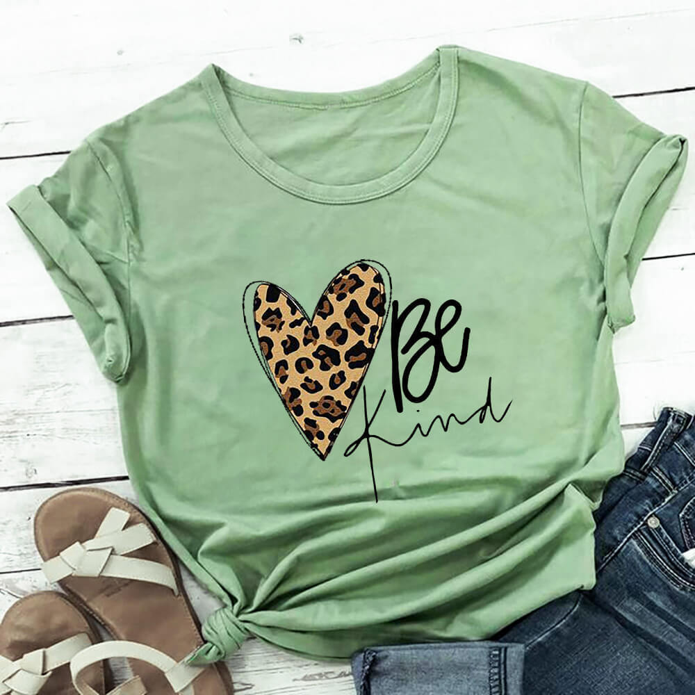 Love Color Print Loose Short Sleeve T-shirt