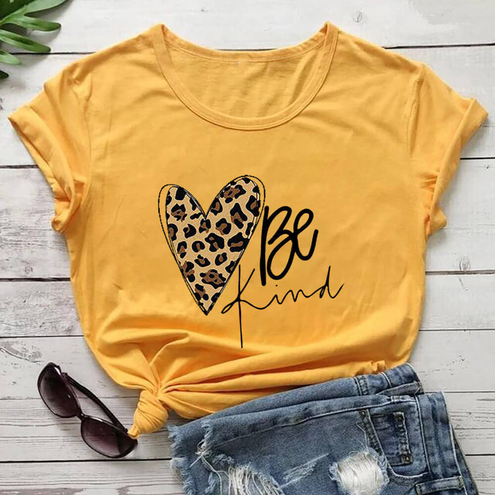 Love Color Print Loose Short Sleeve T-shirt