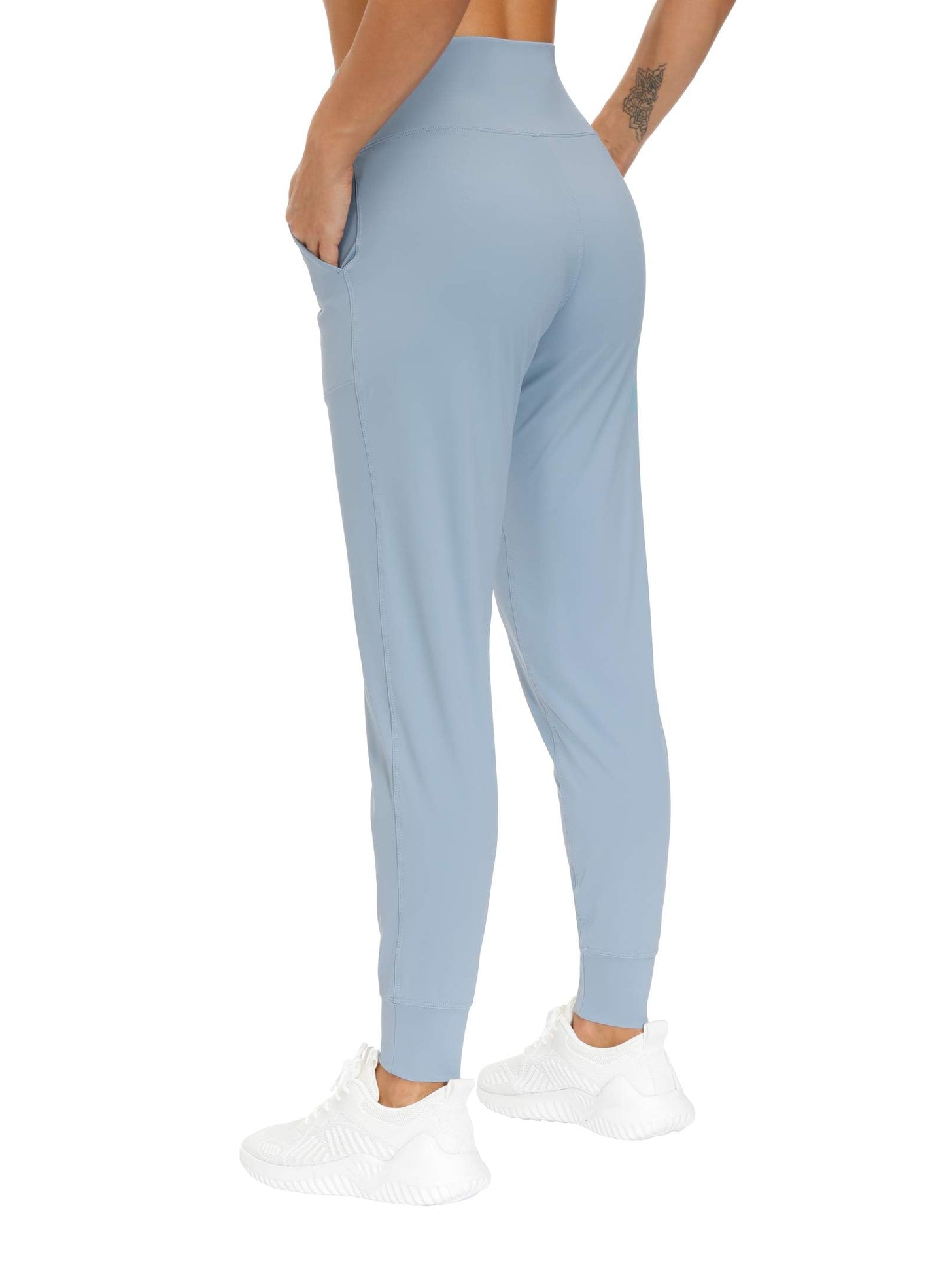 THE GYM PEOPLE Women's Joggers Pants Lightweight Athletic Leggings Tapered Lounge Pants for Workout, Yoga, Running (Small, Denim Blue)