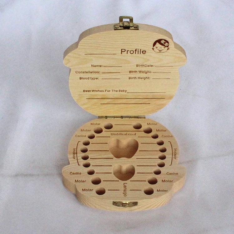 Male And Female Wooden Baby Deciduous Teeth Storage Box Baby Lanugo Teeth Storage Box