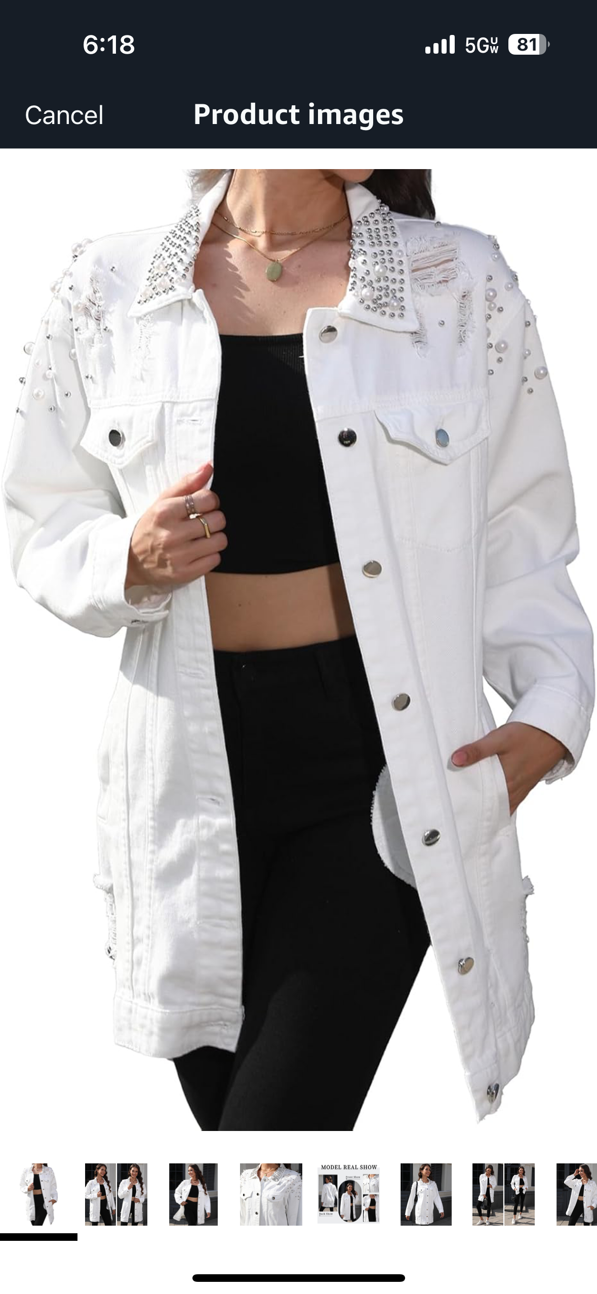 Women's Pearl Jean Dress Jacket Boyfriend Long Denim Coat
