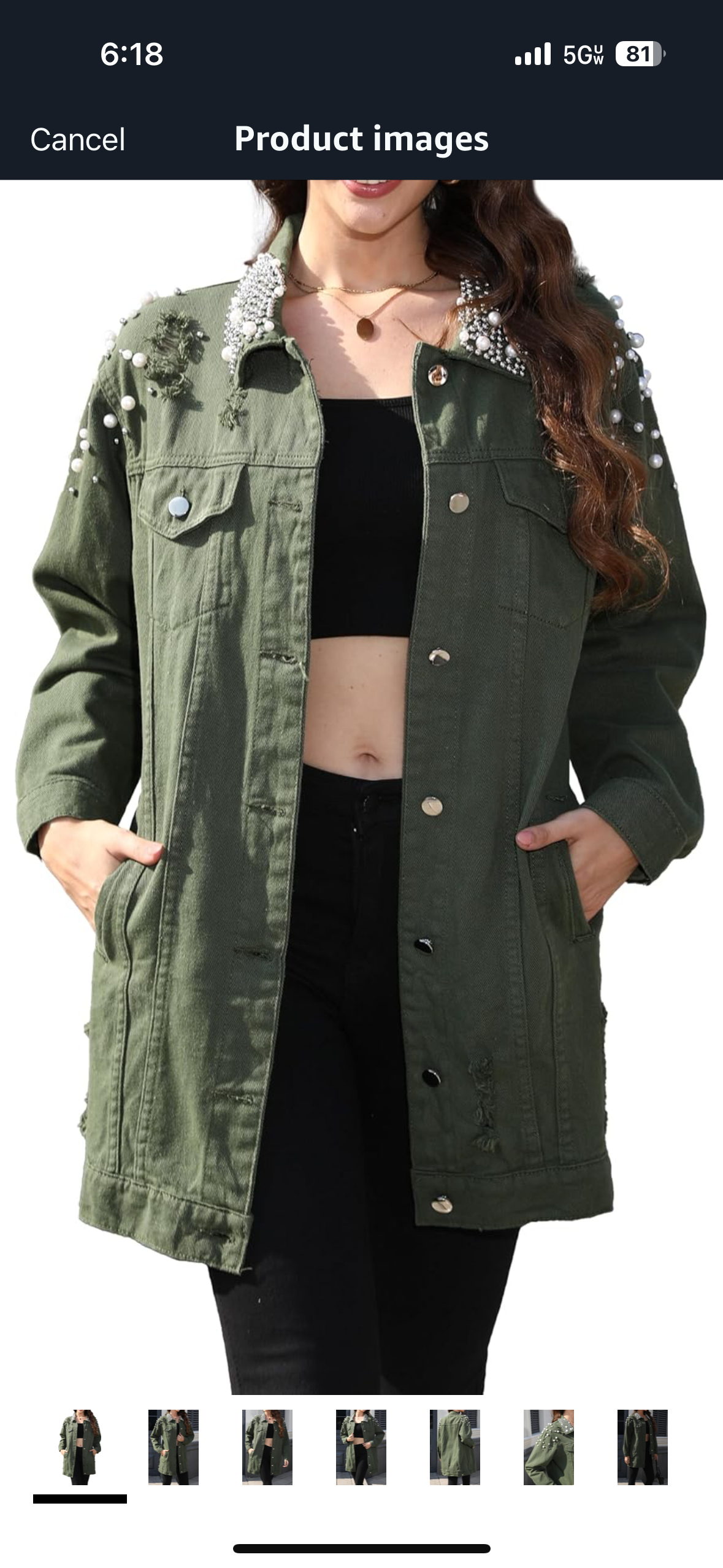 Women's Pearl Jean Dress Jacket Boyfriend Long Denim Coat
