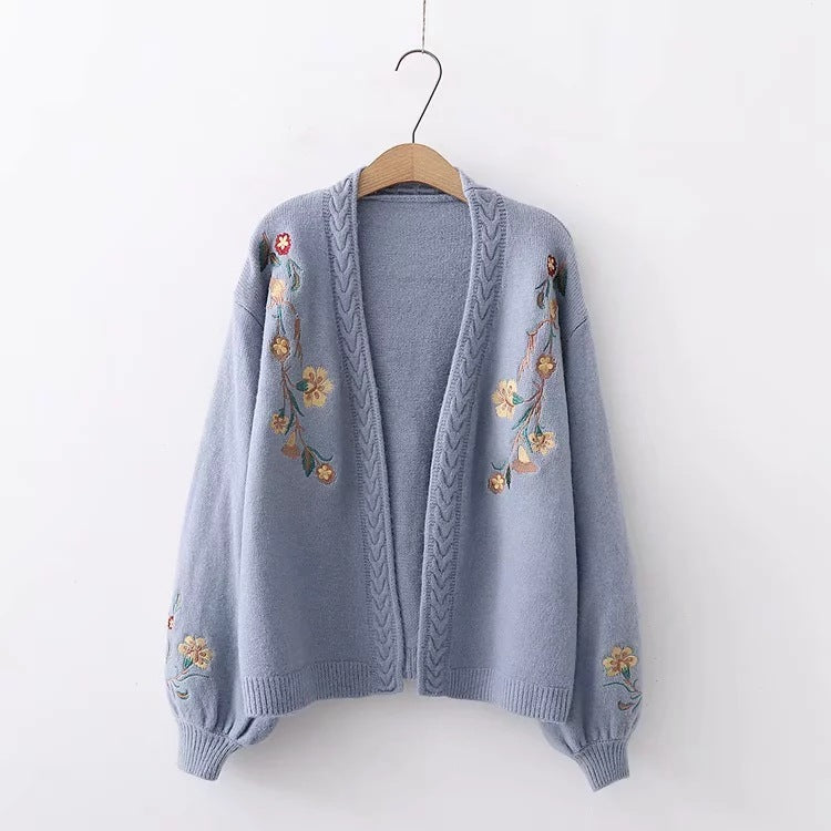 All-match Casual Simple Flower Embroidery Student