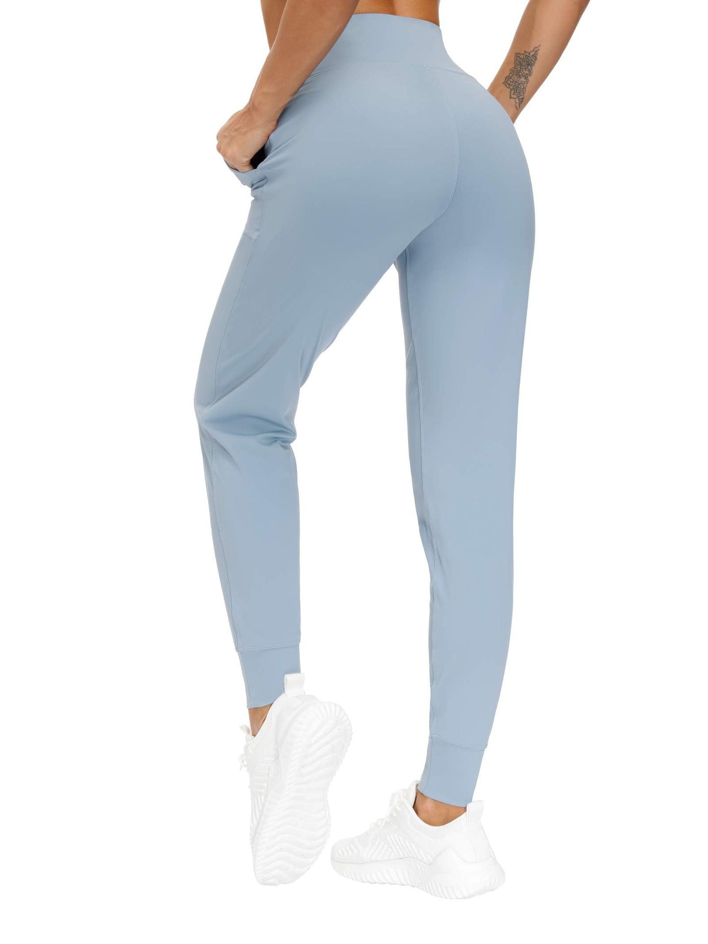 THE GYM PEOPLE Women's Joggers Pants Lightweight Athletic Leggings Tapered Lounge Pants for Workout, Yoga, Running (Small, Denim Blue)