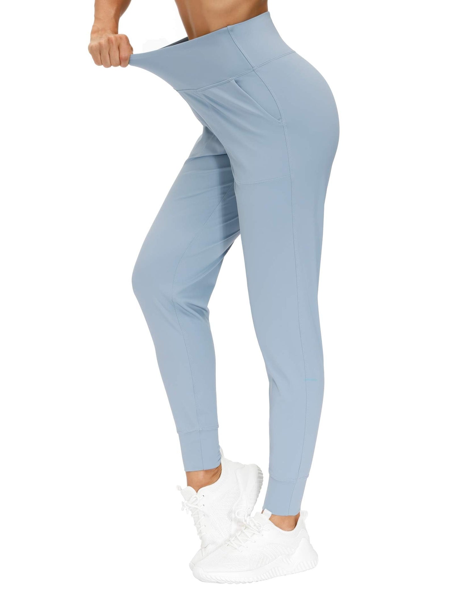 THE GYM PEOPLE Women's Joggers Pants Lightweight Athletic Leggings Tapered Lounge Pants for Workout, Yoga, Running (Small, Denim Blue)