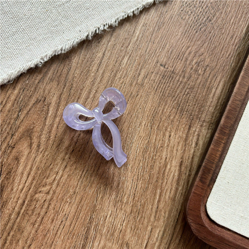 Small Size Bow Claw Side Cropped Hair Clip