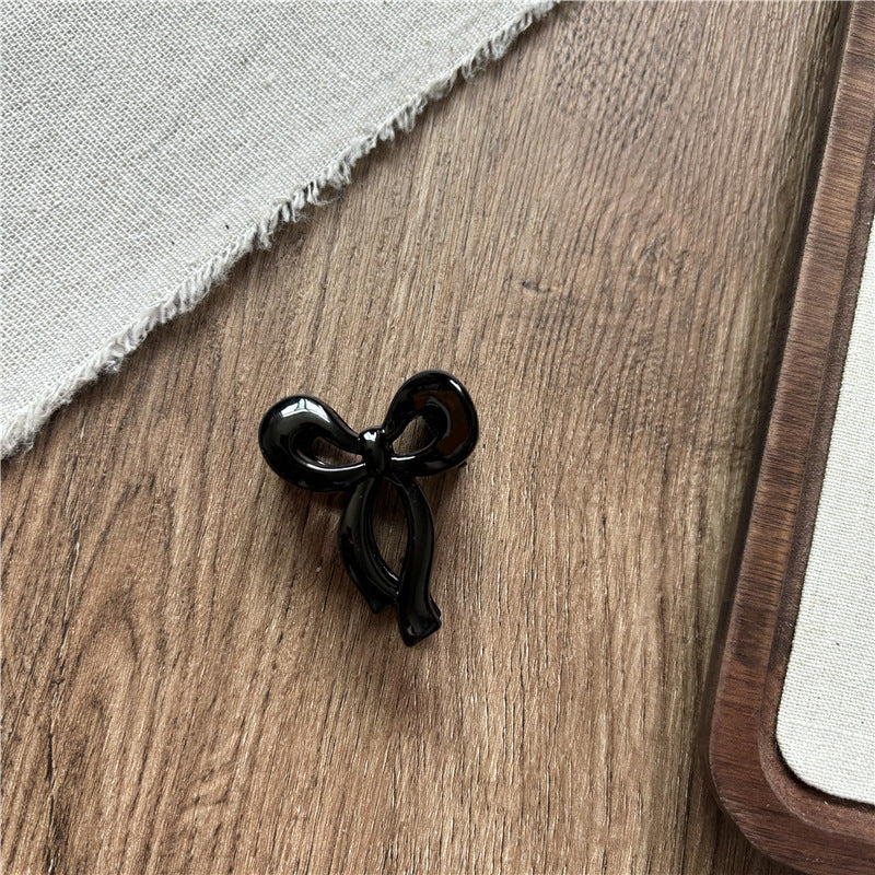 Small Size Bow Claw Side Cropped Hair Clip